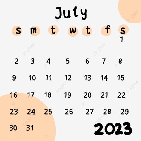 Calendar Design July 2023, Calendar 2023 July, July Calendar 2023 Aesthetic, Calendar July 2023, July Calendar 2023, Color Calendar, Study Schedule Template, Calendar Png, Agenda Book