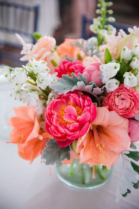 Real Wedding Examples | Season | Spring | Grey Likes Weddings Spring Wedding Colors, Flower Arrangements Simple, Spring Wedding Flowers, Summer Wedding Colors, Dusty Miller, Trendy Flowers, Deco Floral, Charleston Sc, Summer Flowers