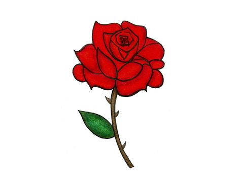 rose cartoon Cartoon rose drawing pictures drawings nocturnal jpg - Clipartix Red Rose Tattoo, Rose Tattoo, Red Rose, Red