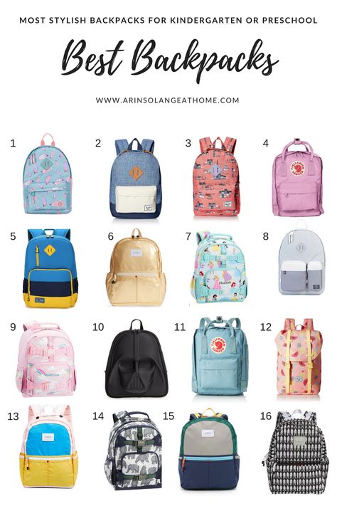 School is just around the corner, and I am prepping for back to school fun! I have been on the hunt for the best kindergarten backpacks and preschool backpacks for the kids!  Most of them meet my biggest criteria, but incase you were wondering what I took into account when I made this post, I wanted high quality, both cute for kids but not too flashy, and the right size to hold a folder.  I also personally prefer that they have outer water bottle holders when I am picking for my own kids! 1 // 2 Best Kids Backpacks, Backpacks For Kids, Blogger Ideas, Kids Clothing Rack, Preschool Backpack, High School Backpack, Kindergarten Backpack, Cheap Kids Clothes, Kids School Backpack