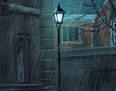 Check out new work on my @Behance profile: "In the rain - One sketch a day" http://be.net/gallery/91950535/In-the-rain-One-sketch-a-day Rain Drawing, Lighting References, Sketch Digital, Digital Art Drawing, Sketch A Day, Night Art, Illustration Digital, Visual Development, In The Rain