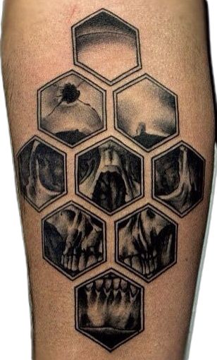 Hex Tattoo, Geometric Tattoos, Geometric Tattoo Design, Leg Sleeve, Leg Sleeves, Tat Ideas, Geometric Tattoo, Tatting, The Internet