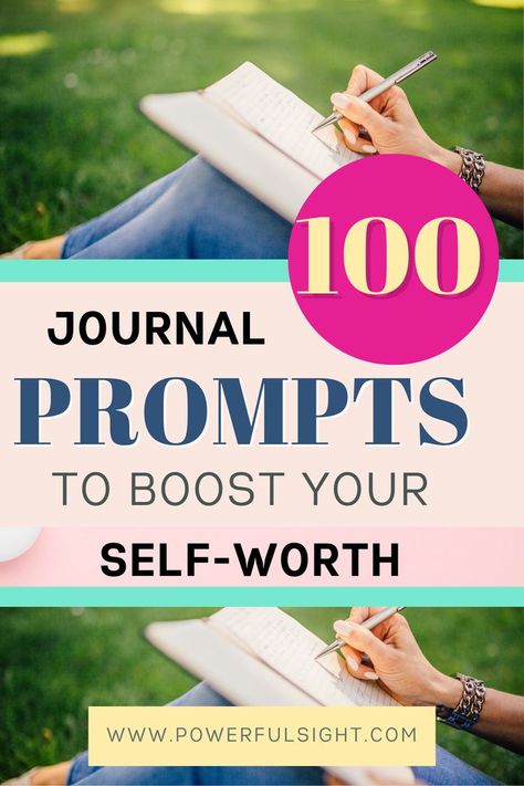 100 Journal Prompts to Boost Your Self-Worth 100 Journal Prompts, Therapy Prompts, Journal Prompts For Healing, Prompts For Healing, Boost Your Self Esteem, Start A Journal, Journal Prompts For Mental Health, Gratitude Journals, Questions To Ask Yourself