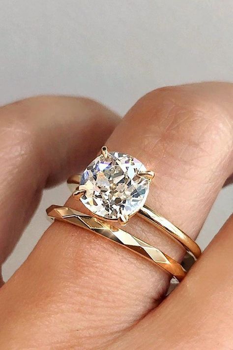 Gold Wedding Rings Simple, Rose Gold Wedding Rings, Simple Wedding Ring, Round Cut Diamond Engagement Ring, Engagement Ring Solitaire, Wedding Rings Round, Gold Diamond Wedding Band, Pave Band, Wedding Rings Rose Gold