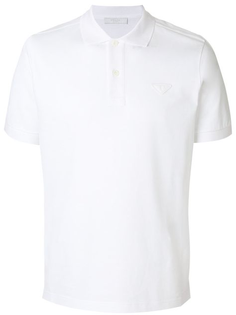 PRADA CLASSIC POLO SHIRT. #prada #cloth # Prada Logo, White Polo Shirt, Polo Shirt White, Suits And Jackets, White Polo, Pique Polo Shirt, Cotton Polo Shirt, Prada Men, Cotton Polo