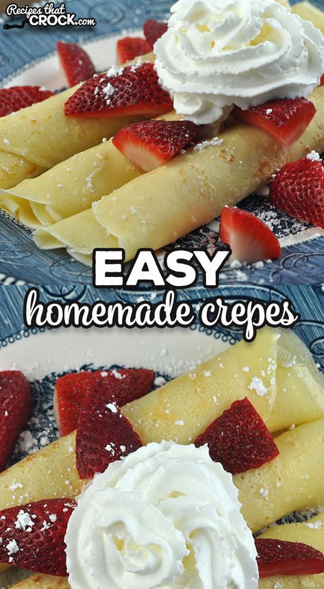 This Easy Homemade Crepes recipe a tried and true recipe a friend passed along to me. They are easy to make and absolutely delicious! Homemade Crepes Recipe, Blackstone Recipe, Easy Oven Recipes, Crepe Ingredients, Seasoned Crackers, Homemade Crepes, Crepe Recipe, Crepes Recipe, Compote Recipe