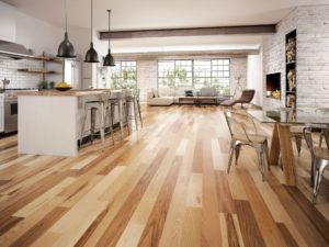 hickory-hardwood-flooring-natural-emira-ambiance-lauzon | Division 9 Inc. Hardwood Floor Repair, Hickory Floors, Cherry Hardwood Flooring, Types Of Wood Flooring, Hickory Hardwood Floors, Hickory Flooring, Bright Furniture, Refinishing Hardwood Floors, Refinishing Floors