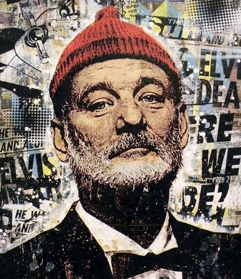 INSIDE THE ROCK POSTER FRAME BLOG: Greg Gossel Zissou Art Print of Bill Murray from The Life Aquatic on sale today Bill Murray Art, Steve Zissou, Wes Anderson Movies, Wes Anderson Films, Spoke Art, Moonrise Kingdom, Life Aquatic, Bill Murray, Wes Anderson