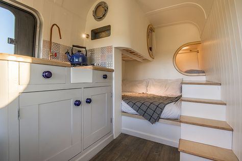 Tiny Home Meets Tug Boat In Camper Conversion | GearJunkie Sprinter Van Camper, Astuces Camping-car, Luxury Campers, Converted Vans, Motorhome Conversions, Kombi Motorhome, Sprinter Conversion, Diy Campervan, Sprinter Van Conversion