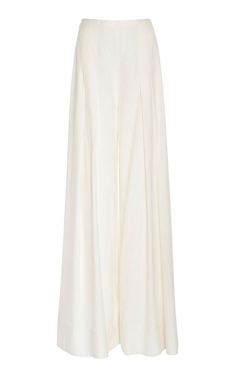 Silk Satin Outfit, White Sweater Outfit, Fancy Tops, Trumpet Skirt, White Trousers, Wide Leg Linen Pants, Womens Fashion For Work, Kpop Fashion Outfits, High Waisted Trousers