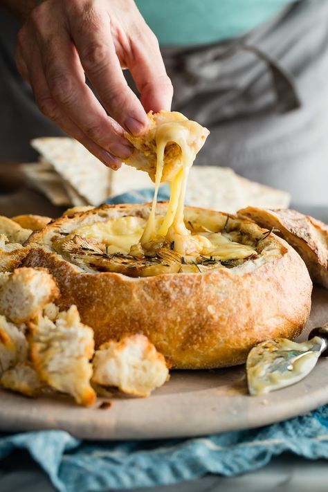 The ultimate holiday party appetizer. Baked Brie in a Sourdough Bread Bowl! Topped with brown sugar and white wine this may be the best way to eat cheese ever!! Foodness Gracious Holiday Party Appetizers, Brie Recipes, Bread Bowl, Baked Brie, Party Appetizer, Cheese Appetizers, Best Cheese, Bread Bowls, Appetizer Dips