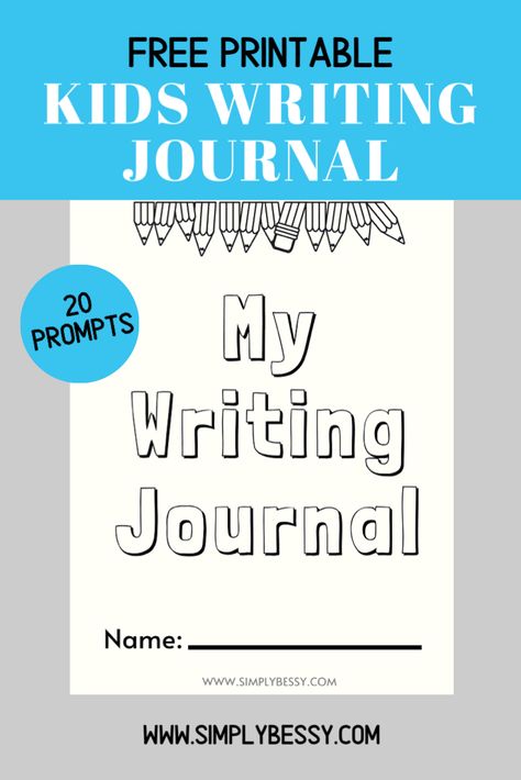 Kindergarten Writing Activities Free, Kindergarten Journal Prompts, Kindergarten Journal Ideas, Kindergarten Writing Prompts Free, 1st Grade Writing Journal, Preschool Journal Prompts Free Printable, Preschool Journal Covers Free Printable, Journal Prompts For Second Grade, Journal Writing Prompts Prek