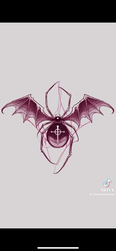 Bat And Spider Tattoo, Pink Spider, Spider Tattoo, Tattoo Desings, Bat Wings, Art Ideas, Bat, Tattoo Designs, Tattoos