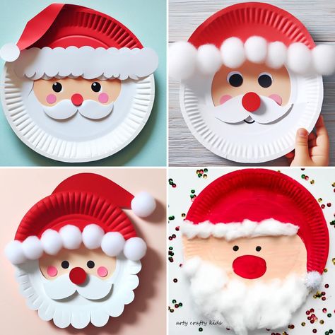 Paper Plate Santa Craft 🎅 ✨... - Arty Crafty Kids Paper Plate Santa Craft, Paperplate Christmas Crafts, Paper Plate Santa, Santa Kids Crafts, Christmas Crafts Kids Ornaments, Santa Craft, Christmas Diy Kids, Christmas Art For Kids, Paper Plate Crafts For Kids