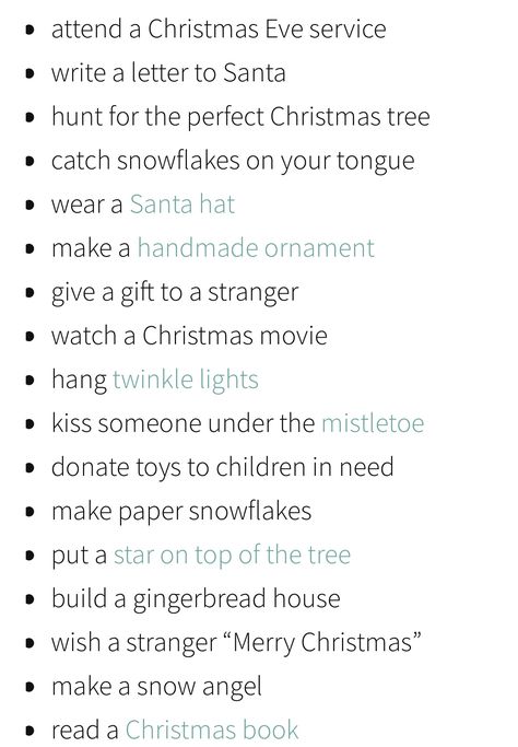 Ideas of things to do to get in Christmas spirit. How To Get Christmas Spirit, Things To Do To Get In The Christmas Spirit, How To Get Into The Christmas Spirit, How To Get In The Christmas Spirit, Tradition Ideas, Winter Board, Christmas Eve Service, Christmas Bucket List, Christmas Bucket