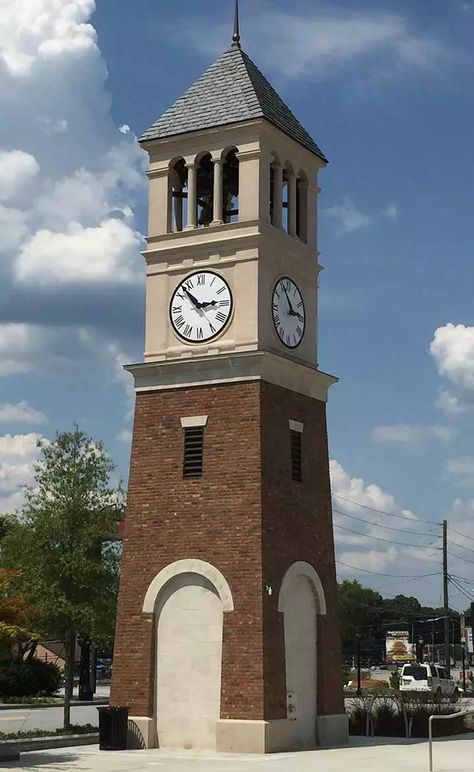 Minecraft Clock, Triangle Park, Architecture Journal, Library Signage, Classical Building, Outdoor Clock, Bell Ringers, Bungalow Design, Interesting Buildings