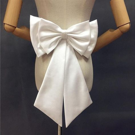 Prom Dresses Satin, Bridal Bow, Detachable Wedding Dress, Ivory Bride, Bow Wedding, Bow Wedding Dress, Mini Wedding Dresses, Dresses Satin, Wedding Dress Belt