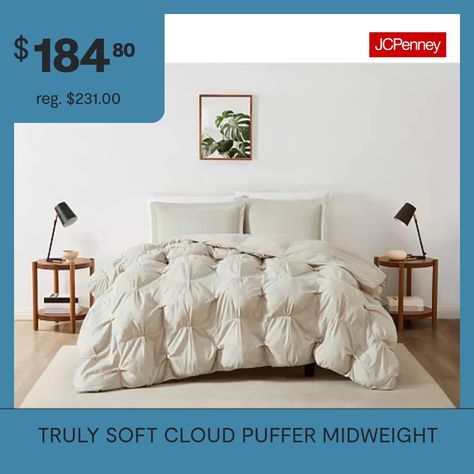 Experience the light and airy feeling of a cloud, combining the insulated comfort of a puffer jacket with our cloud puffer comforter set by truly soft.# Pieces In Set: 3Included: 1 Comforter(s), 2 King Sham(s)Features: PintuckedWarmth Factor: MidweightBed Size: KingBedding Measurements: 90 Length/Inches, 104 Width/InchesBedding Fiber Content: 100% PolyesterBedding Filling Content: 100% PolyesterSham Fiber Content: 100% PolyesterDecor Styles: CasualMaterial: MicrofiberBedding Sets Type: Comforte… Comforter Set, Comforter Sets, Puffer Jacket, Bedding Sets, Puffer, Bed