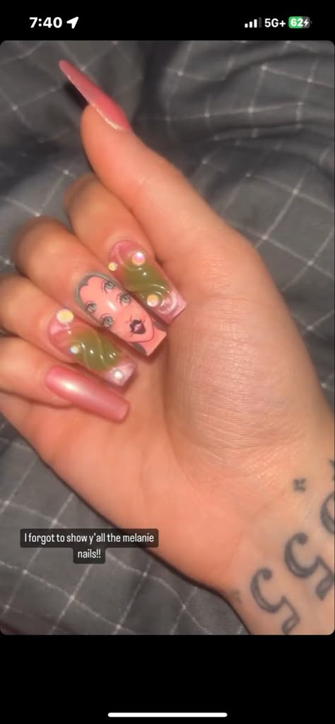 Melanie Martinez Portals Nail Ideas, Nails Acrylic Melanie Martinez, Portals Themed Nails, Melanie Martinez Acrylic Nails, Melanie Martinez Nails Ideas, Portals Melanie Martinez Inspired Nails, Melanie Martinez Trilogy Tour Nails, Melanie Martinez Inspired Nails K-12, Melanie Martinez Themed Nails