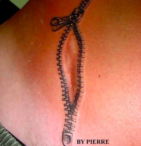 Zipper Tattoo, Tato 3d, Tatoo 3d, Henne Tattoo, Horrible Tattoos, Scar Tattoo, Geniale Tattoos, 3d Tattoos, 3d Tattoo