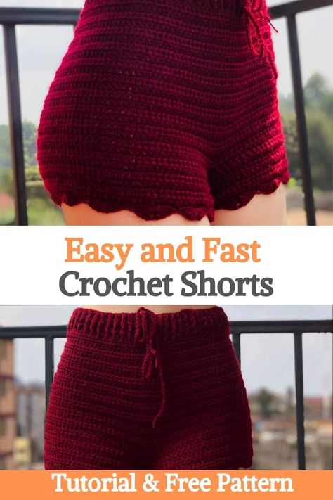 Crochet Pants Pattern, Modern Haken, Crochet Shorts Pattern, Short Crochet, Fast Crochet, Crochet Bottoms, Crochet Pants, Shorts Pattern, Mode Crochet