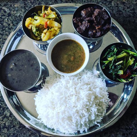 Pickle Mustard, Mixed Vegetable Curry, Nepali Food, Plain Rice, Black Lentils, Goat Meat, Vegetable Curry, Mustard Greens, Eat To Live