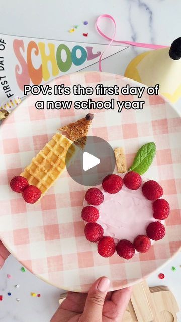 Melody Peralta | DIY + Motherhood + Holiday Inspo on Instagram: "Back to School Breakfast Idea 🍎✏️  If you want to make your kid's first back to school breakfast a little extra special, try this! So easy, so cute, and you can pick everything up on your next grocery run!  If you've been around awhile, you know that we like to do a small back to school celebration to get excited for the new school year. Though this year may look a bit different, there's always room for intentional memory making!  Any one else get excited about back to school season? There's nothing like fresh school supplies! 😄  Follow along @melodyinthemaking for more DIYS, crafts, mom hacks, recipes, and holiday fun throughout each season 🥳   . #backtoschoolseason #backtoschool2024 #backtoschoolbreakfast #cutefoodforkid 1st Day Of Kindergarten Breakfast, 1st Day Of School Breakfast Ideas, First Day Of School Breakfast Kids, Back To School Breakfast For Kids, First Day Of School Pancakes, Breakfast Ideas Cute, First Day Of School Breakfast For Kids, 1st Day Of School Breakfast, First Day Of School Breakfast