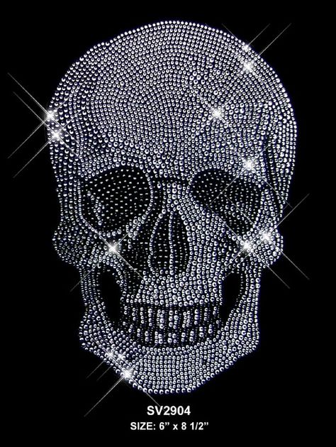 Bling bling Rhinestone Designs Templates, Rhinestone Designs Pattern, Skull Artwork, Rhinestone Art, Rhinestone Transfers, Skull Wallpaper, Hot Fix, Sewing Appliques, Rhinestone Designs