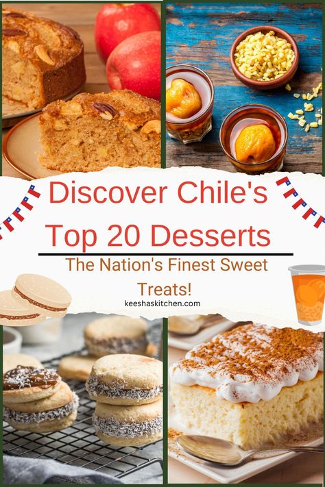 Discover the sweet side of Chile with our curated list of the top 20 Chilean desserts. From the creamy and dreamy Leche Asada to the scrumptious Murta Con Membrillo, these treats are a testament to Chile's rich culinary traditions. Whether you're a fan of cakes, cookies, or something uniquely Chilean, this guide offers a delicious journey through the best sweet treats Chile has to offer. Dive in to explore flavors that will tantalize your taste buds and leave you craving more! Chilean Cookies, Chilean Desserts, Leche Asada, Chilean Food, Quick Cookies, American Foods, Chile Recipes, Chilean Recipes, Fruit Creations