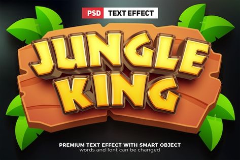 Jungle King, King Cartoon, Adventure Branding, Farm Games, Game Title, Typo Logo, Jungle Adventure, Design Posters, Cartoon Games