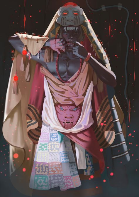 African Vampire, African Fantasy Art, African Folklore, African Mythology, Black Vampire, Black Comics, Vampire Art, Black Characters, Black Anime