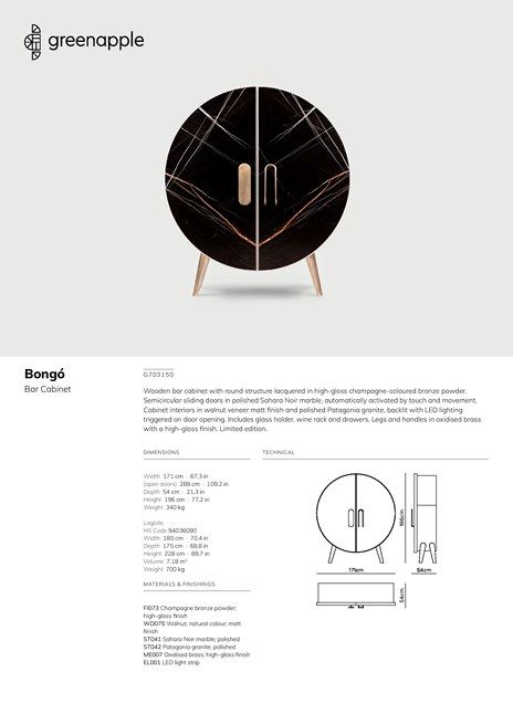 BONGÓ Perfect Raw Collection By Greenapple Wooden Bar Cabinet, Integrated Lighting, Circle Bar, Bar Unit, Round Cabinet, Marble Bar, Diy Gadgets, Beautiful Bars, Wine Cabinet