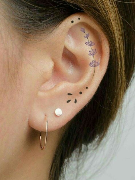 Cartilage Tattoo, Ear Lobe Tattoo, Tragus Tattoo, Cool Tattoos With Meaning, Matching Bff Tattoos, Tiny Bird Tattoos, Behind Ear Tattoos, Tiny Wrist Tattoos, Finger Tattoo For Women