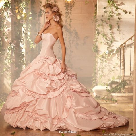 . Pink Wedding Gowns, Pink Ball Gown, Pink Wedding Dress, Pink Wedding Dresses, Pink Gowns, A Wedding Dress, Gorgeous Gowns, Marie Antoinette, Ball Gowns Wedding