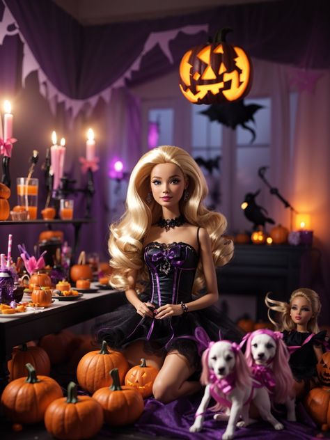 Fall Barbie, Witch Barbie, Barbie Posters, Funny Barbie, Barbie Witch, Halloween Barbie, Girly Crafts, Halloween Dollhouse, Witchy House