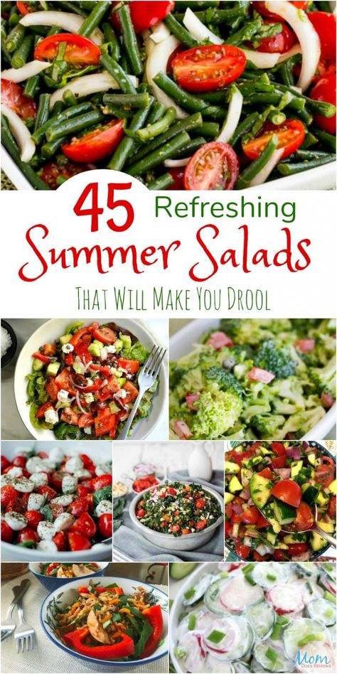 45 Refreshing Summer Salads That Will Make You Drool Different Salads, Bbq Side Dishes, Cold Salad, Salad Ideas, Best Salad Recipes, Cookout Food, Summer Cooking, Summer Dishes, Summer Eating