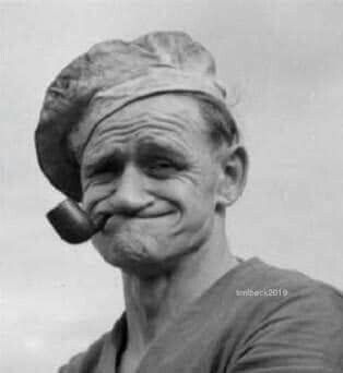 Popeye the Sailor Man really existed..... His real name was Frank "Rocky" Fiegel. He was born in 1868 in Poland. He was a retired sailor contracted by Wiebusch's tavern in the city of Chester, Illinois, to clean and maintain order. He had a reputation to be always involved in fighting, so he had a deformed eye ("Pop-eye"). He always smoked his pipe, so he spoke only with one side of his mouth. He loved to be around children. There is no accounting of his imaginary adventures which boasts about t Popeye The Sailor Man, The Sailor, Rocky