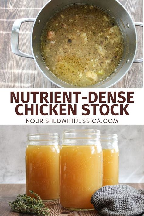 Master the art of scratch cooking with this easy homemade chicken stock recipe. Made from chicken or turkey scraps, it simmers for 4 hours to create a flavorful, nutrient-rich stock perfect for soups. Learn how to freeze it for future meals with simple tips for long-term storage. Healthy, homemade, and freezer-friendly, this chicken stock is a kitchen staple you’ll love having on hand. How To Store Chicken Broth, Homemade Broth Chicken, Homemade Chicken Stock Recipe, Chicken Stock Crock Pot, Homemade Chicken Stock From Bones, How To Can Chicken Stock, What To Make With Chicken Stock, Meat Stock Recipes, Diy Chicken Stock