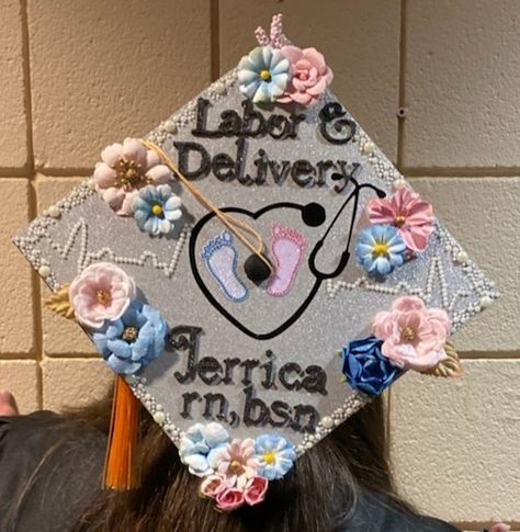 Kent State Fall 2019 Grads Labor And Delivery Graduation Cap, Bsn Graduation Cap, Labor And Delivery Nursing, Nursing Graduation Cap, Nurse Graduation Cap, Kent State, Cap Decoration, Labor Delivery, Graduation Cap Decoration