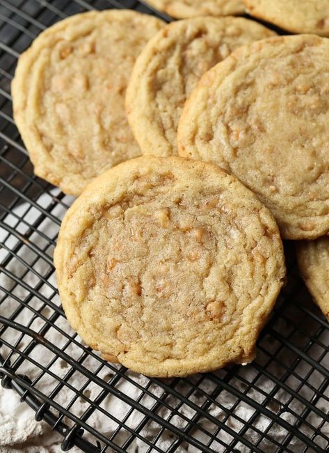 Butter Toffee Cookies, Cookies And Cups, The Perfect Cookie, Toffee Cookies, Butter Toffee, Toffee Bits, Drop Cookies, Butter Cookie, Perfect Cookie