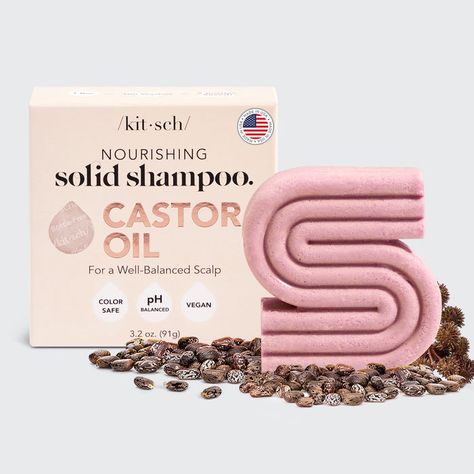 Shampoo and Conditioner Bars | KITSCH Castor Oil Shampoo, Hair Kit, Moisturizing Toner, Scalp Oil, Nourishing Shampoo, Conditioner Bar, Solid Shampoo, Promote Healthy Hair Growth, Hair Breakage