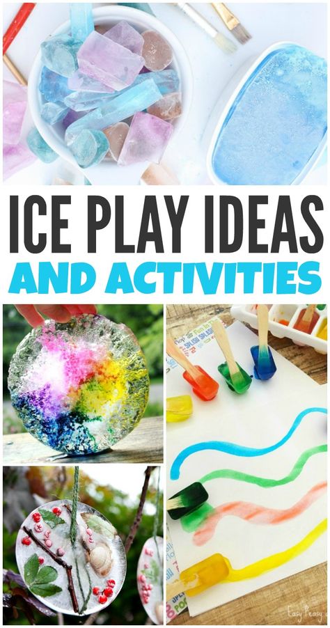 Ice Play Ideas for a cool take on summer sensory play that won't break the bank Summer Sensory Play, Summer Sensory, Summer Activities For Toddlers, Sensory Play Ideas, Ice Play, Fun Summer Activities, Toddler Summer, Summer Water, Play Ideas