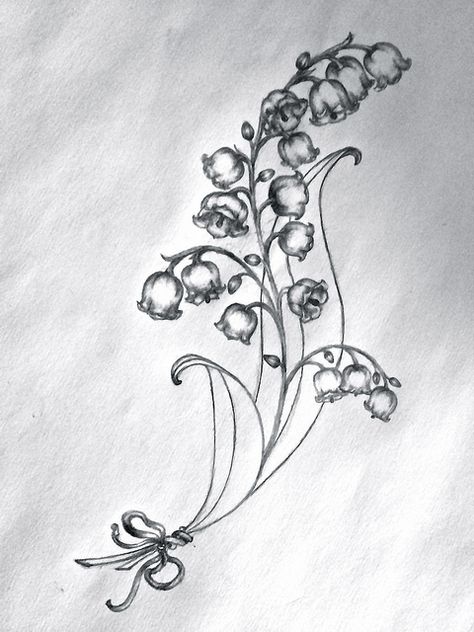 lily of the valley tattoo | Lydia's Tattoo Sketch - Lilies of the valley | Flickr - Photo Sharing! Lily Of The Valley Tattoo, Wildflowers Tattoo, Valley Tattoo, Lily Of Valley, 16 Tattoo, Lilies Of The Valley, Flower Tattoo Drawings, Lily Of The Valley Flowers, Birth Flower Tattoos