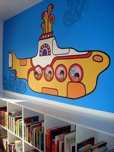 Beatles Nursery, Beatles Ideas, Beatles Room, Beatles Painting, Beatles Themed Party, Beatles Birthday Party, Yellow Submarine Art, Beatles Baby, Beatles Birthday