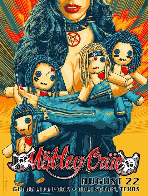 Motley Crue - Arlington, Texas by BadMoon Studios Motley Crue Poster Art, Mötley Crüe Poster, Mötley Crüe 80s, Motley Crue Drawing, Motley Crue Lyrics, Motley Crue Fanart, Motley Crue Wallpaper, Motley Crue Poster, Motley Crue Albums