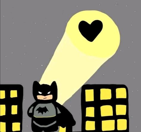 Hello Kitty And Batman Couple, Batman Heart, Batman Cute, Ratu Elizabeth, Cute Batman, Noteit Ideas, Funny Face Photo, Batman Drawing, Cute Instagram Captions