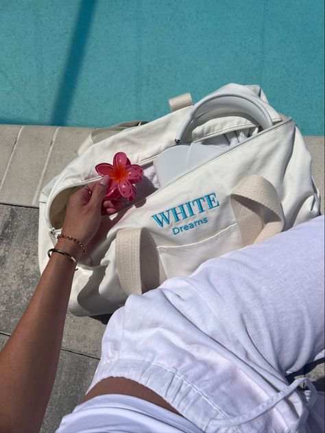 Aesthetic clothing, aesthetic, style, fashion, fashion brand, essentials, summer style, street wear, small business, Workouts Outside, Summer Vacation, Summer Collection, Duffle Bag, Fashion Show, White