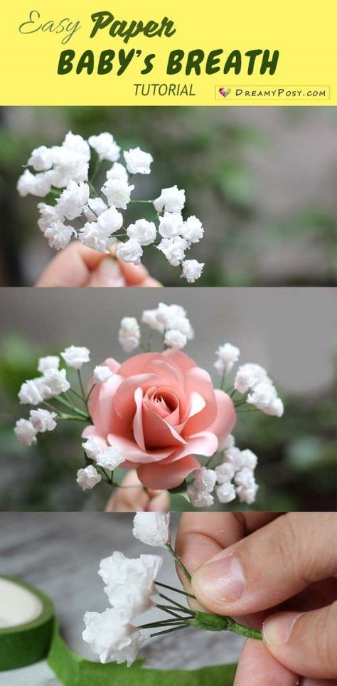 Diy Fleur, Breath Flowers, Diy Flores, Fleurs Diy, Easy Paper Flowers, Paper Flower Crafts, How To Make Paper Flowers, Crepe Paper Flowers, Kraf Diy