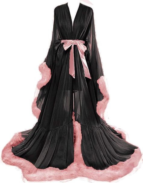 Womens Sexy Feather Bridal Robe Long Wedding Scarf Illusion Bathrobe Sleepwear Lingerie Robe Nightgown. delicate chiffon fabric and fluffy feather details that add a touch of elegance and glamour. With a matching satin belt. Affiliate. Old Hollywood Glam Feather Bridal Robe, Rich Husband, Fancy Robes, Polyvore Clothes, Wedding Scarf, Elegant Clothing, Elegant Lingerie, Old Hollywood Glam, Bridal Robe