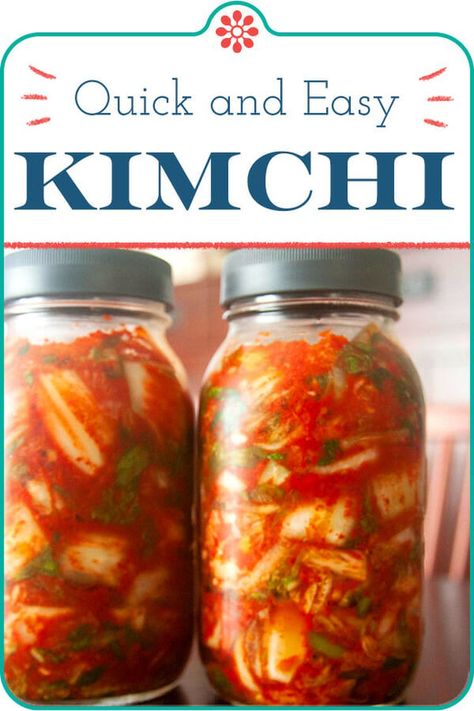 Quick Kimchi (Mak Gimchi) Easy Kimchi Recipe Simple, How To Make Kimchi, Kimchi Easy, Korean Kimchi Recipe, Traditional Kimchi Recipe, Quick Kimchi, Fermented Vegetables Recipes, Easy Kimchi, Fermented Kimchi